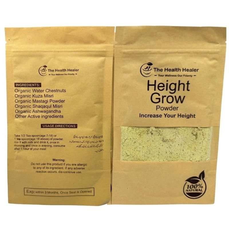 The Health Healer Height Grow Powder – 100% Natural Height Increase Supplement for Daily Growth & Wellness – 70g